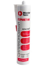 Герметик силиконовый высокотемпературный MasterTeks, красный, 260 мл