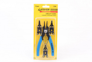Съемник стопорных колец STAYER в наборе с 4 насадками