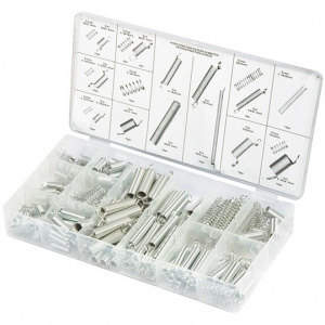 Набор пружин 5,5х17, 5,5х35, 6,5х10, 7х12.5, 7х19, 9х35, 9,5х16, 9,5х19мм,  200 предметов Сибртех