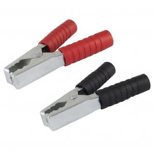 Зажим "Крокодил" 50А(крас., черн.) большой