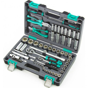 Набор инструмента STELS  69 предметов 1/2",1/4"  Cr-V, усилен.кейс