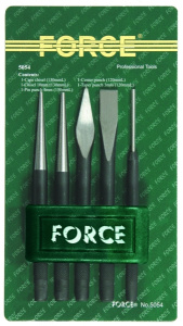 Набор выколоток,зубило,крейцмейсель 5предм.FORCE