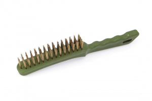 Щетка латунная щетина 4 ряда Дело Техники с пластиковой ручкой