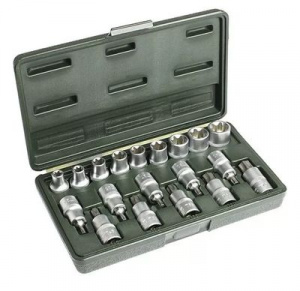Набор головок TORX 1/2" (Е10-Е24);1/2" (Т20-Т70) 19 предм.ДЕЛО ТЕХНИКИ