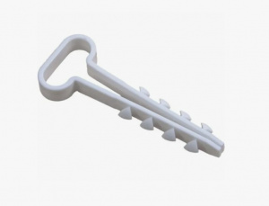 Дюбель-хомут для крепления кабеля  6*14 белый (прямоугольный)