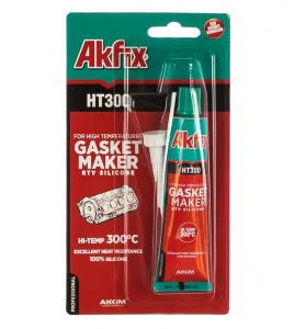 Герметик силиконовый Akfix HT300, красный, термостойкий, 50 мл