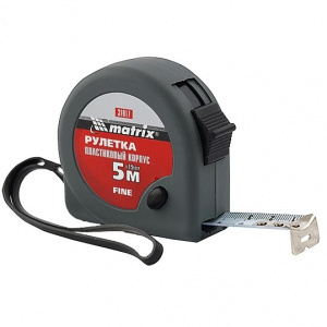 Рулетка  5м*19 мм "Matrix" Fine пластик. корпус