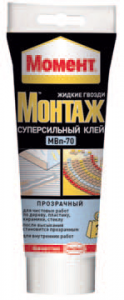 Клей "Момент" Монтаж, MBп-70, 185гр. прозрачный, суперсильный