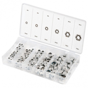 Набор гаек М4, М5, М6, М8, М10, М12мм, 146 предметов, Сибртех