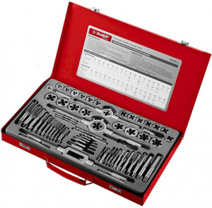 Набор метчиков и плашек М2-М20, 65 предм., ЗУБР "ЭКСПЕРТ"