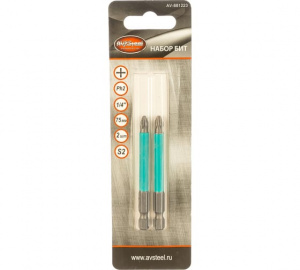 Бита PH №2, 75мм AV Steel, 2шт