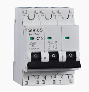 Автоматический выключатель ВА 47-63 3P 50А (С) 4,5кА Sirius