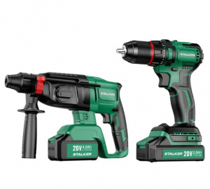 Набор аккумуляторного инструмента STALKER Kit D20 Li BL,RH20 Li BL