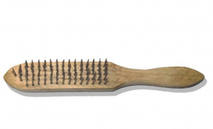 Щетка стальная 5 рядов TEBTOH с деревянной ручкой