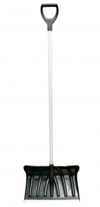 Лопата снеговая 500*335мм, пластм., алюм. пл., мет. черен.,V ручка, МОРОЗКО