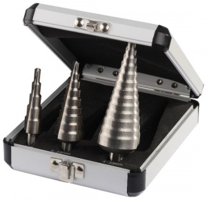 Набор ЗУБР ступенчатых сверл по сталям и цвет.мет.ст.Р6М5, d 4-12мм, d 4-20 мм, d 4-30 мм