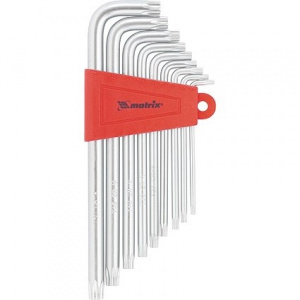 Набор ключей имбусовых TORX, T10-T50 MATRIX, CrV 9шт