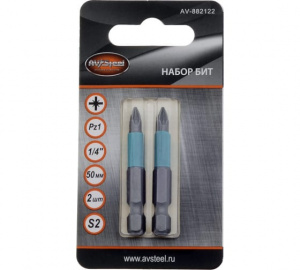 Бита PZ №1, 50мм AV Steel, 2шт.