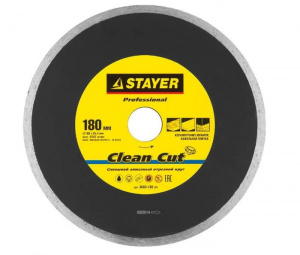 Диск (круг) алмазный 180*25,4 STAYER для плиткореза, сплошной, влажная резка