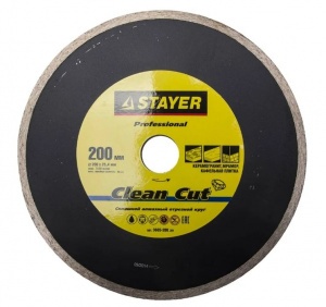 Диск (круг) алмазный 200*25,4 STAYER для плиткореза, сплошной, влажная резка