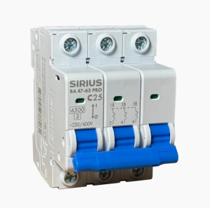 Автоматический выключатель ВА 47-63 PRO 3P 63А (С) 4,5кА Sirius