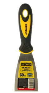 Шпатель  60 мм STAYER двухкомпонентная ручка, нерж.