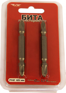Бита двухсторонняя РН2 (CrV) 65 мм 2 шт TT