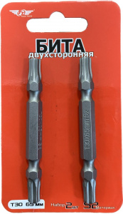 Бита двухсторонняя T30 (S2) 65 мм 2 шт TT