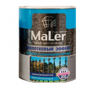 Эмаль с молотковым эффектом Радуга MaLer серебристая, 2.5 л