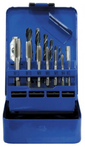 Набор сверл по металлу 2,5-10,2мм + метчики М3-М12, 15шт, СИБРТЕХ