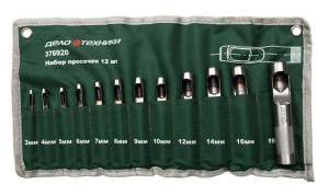 Набор просечек 12 предм. (3,4,5,6,7,8,9,10,12,14,16,19 мм) 8/1 ДЕЛО ТЕХНИКИ