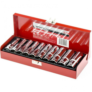 Набор торцевых головок Matrix 10-22 мм., квадрат 1/2" 10 предметов УДЛИНЕННЫЕ