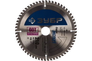 Диск (круг) пильный  ЗУБР "ЭКСПЕРТ" 210*30(60Т) по алюминию, ДСП, ламинату, пластику