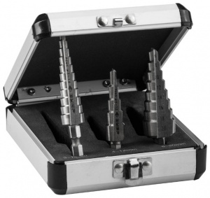 Набор ЗУБР ступенчатых сверл по сталям и цвет.мет.ст.Р6М5, d 3-14мм, d 4-12 мм, d 6-20 мм