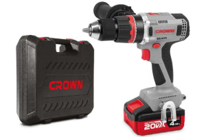 Дрель аккумуляторная (шуруповерт) CROWN CT21090HMX-4 20V
