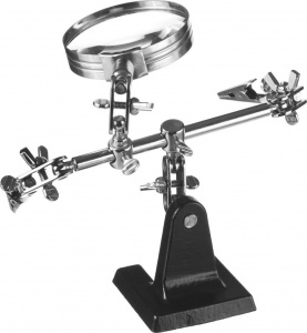 Зажим для пайки "Третья рука" с лупой STAYER