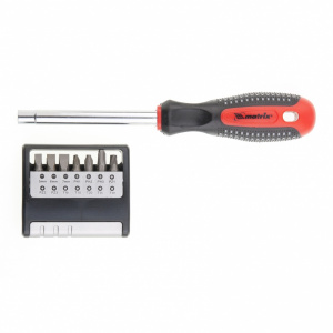 Отвертка с набором бит,CrV, 14шт. MATRIX