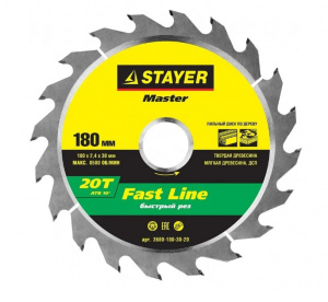 Диск (круг) пильный  STAYER "MASTER"  180*30(20Т)