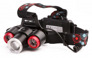 Фонарь налобный светодиодный Ultraflash LED5334, 3 LED, USB, аккумуляторный