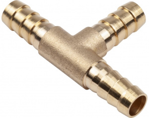 Тройник T-образный елочка  8мм,латунь AV Steel