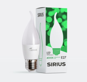 Лампа светодиодная LED Deco CW37 9W E27 4000K Sirius