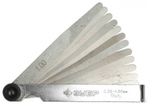 Щупы автомобильные, 0.05-1.00мм ЗУБР "МАСТЕР", 13шт.