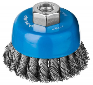 Щетка угловая  80 мм металл кручен.пров.0,5мм ЗУБР