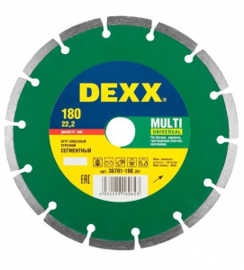 Диск (круг) алмазный 180*22 DEXX сегментный, универсальный