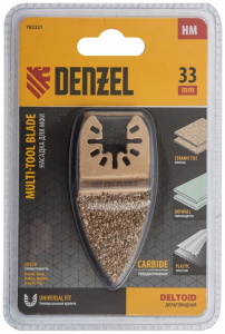 Насадка-лезвие шлифовальная дельтовидная по дереву и плитке HМ 33мм DENZEL