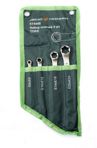 Набор кл. накидных TORX Е6-Е24, ДЕЛО ТЕХНИКИ 4шт. тетрон.сумка