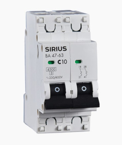 Автоматический выключатель ВА 47-63 2P 50А (С) 4,5кА Sirius