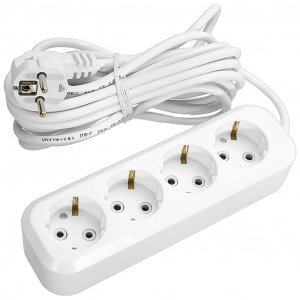 Удлинитель 5м 4 роз. "КРОНА" ПВС 3х0,75 с заземлением