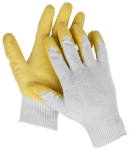 Перчатки х/б STAYER PROTECT с одинарным латексным обливом, L-XL