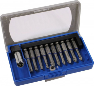 Набор бит ЗУБР "ЭКСПЕРТ" Cr-Mo,PH1,2,3, PZ1,2,3, TORX 15,20,25,30 с магн.адаптером, 11пр